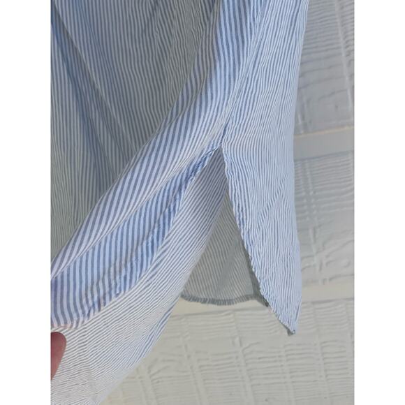 Anthropologie MAEVE size 6 oversized sleeveless blue stripe blouse30 - Picture 3 of 9
